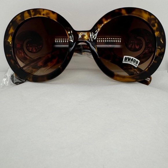 Stylish Black Leopard Oversized Baroque Swirl Hollywood UV 400 Sunglasses‼️ - Picture 7 of 10